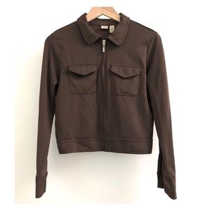 Vintage Gap collared crop jacket S chocolate brown
